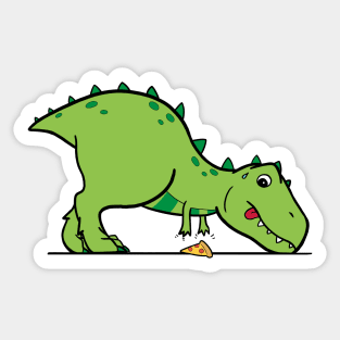 cute t-rex reaching for pizza Sticker